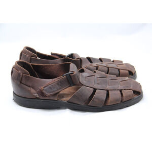Bass Fishermen Sandals Mens Size 10.5 M Brown Leather Jakson Strap Comfort Shoes